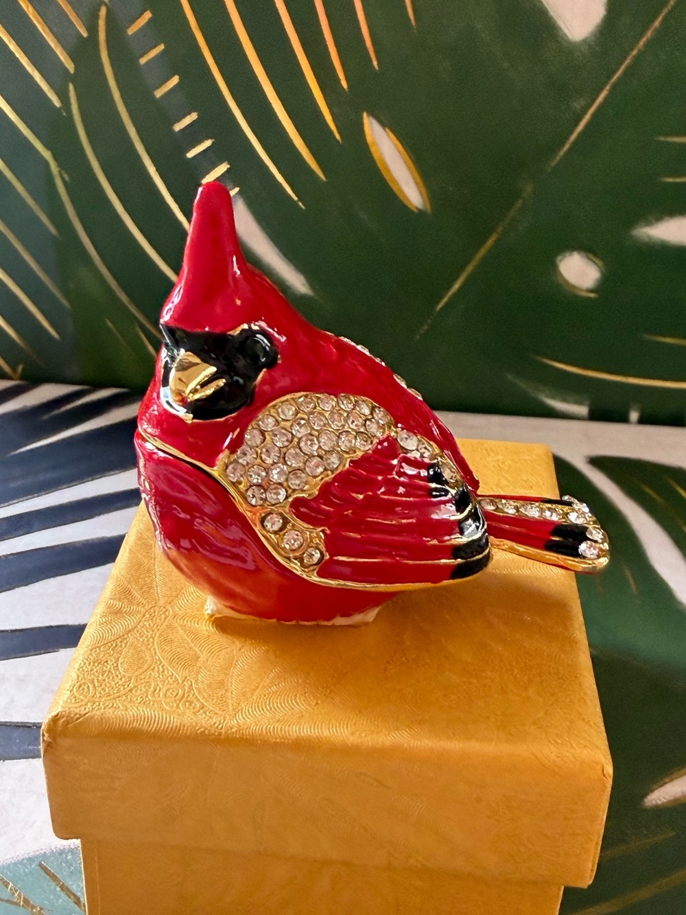 Red Cardinal Trinket Box Jewelry Keepsake NIB NWT